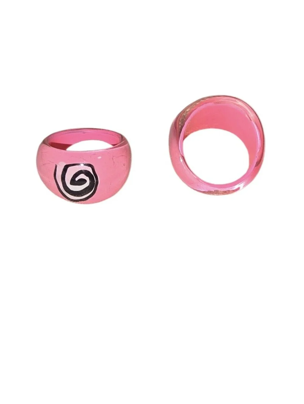 Vintage Rings 18 Pink and 18 White Spiral Statement Rings